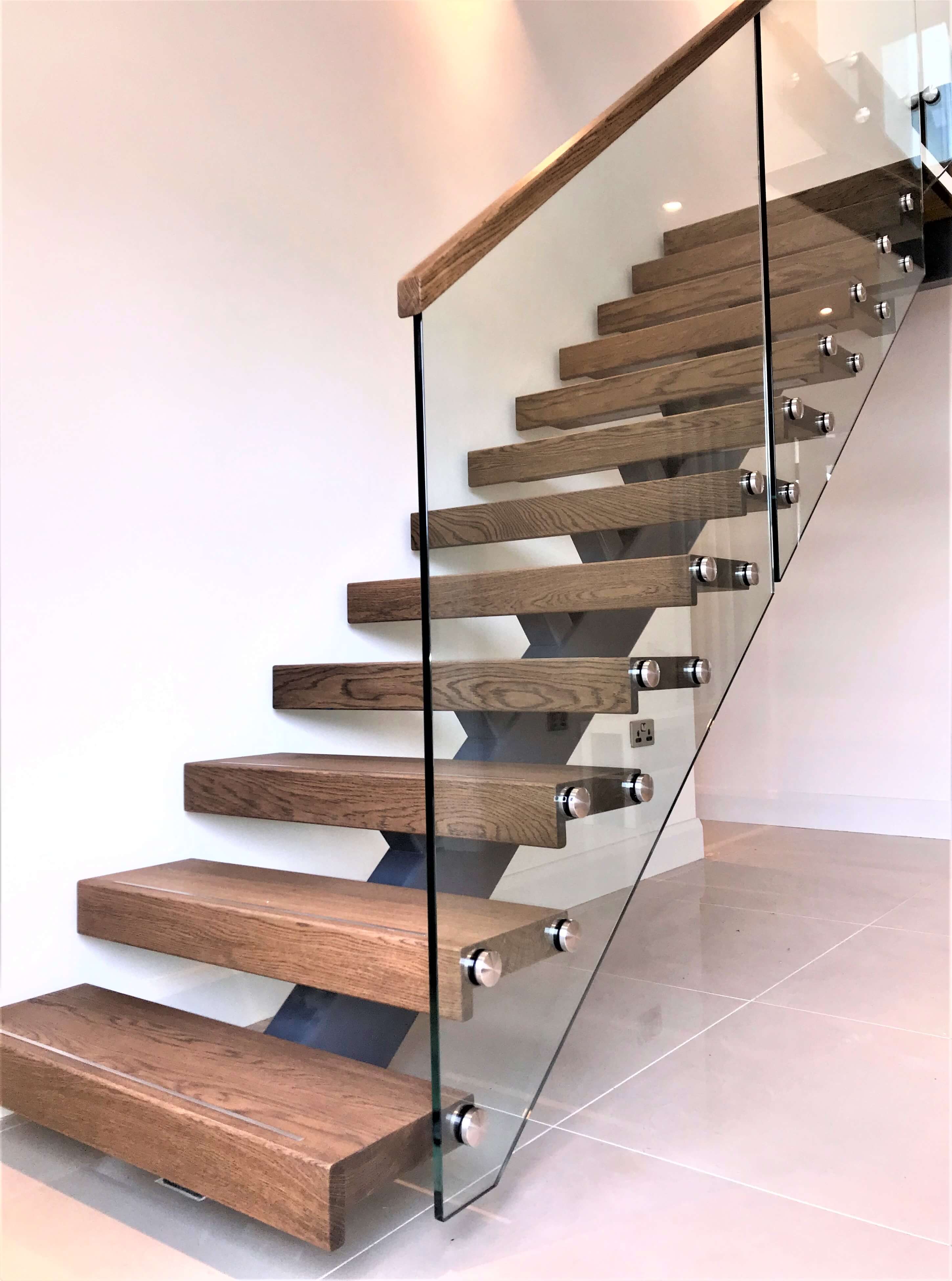 Anthracite grey steel spine stairs Staircases Design Stairs